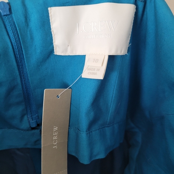 NWT J. Crew Special Occasions Samantha Scalloped Bodice Strapless Dress Blue - Picture 10 of 16